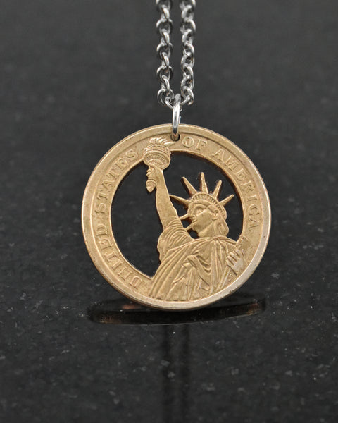 U.S. - Statue of Liberty Cut Coin Pendant