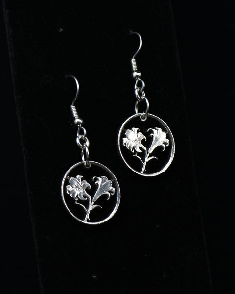 Bermuda - Cut Coin Earrings with Lily