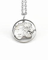 Ethiopia - Hand-Cut Coin Pendant with Roaring Lion