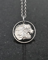 Ethiopia - Hand-Cut Coin Pendant with Roaring Lion