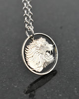 Ethiopia - Hand-Cut Coin Pendant with Roaring Lion