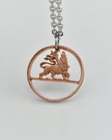 Ethiopia - Cut Coin Pendant with Lion