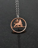 Ethiopia - Cut Coin Pendant with Lion