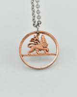 Ethiopia - Cut Coin Pendant with Lion