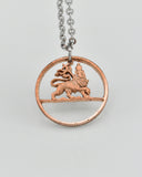 Ethiopia - Cut Coin Pendant with Lion