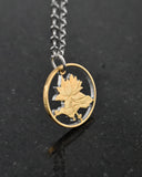 China - Lotus Blossom Cut Coin Pendant
