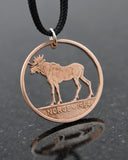 Norway - Cut Coin Pendant with Moose