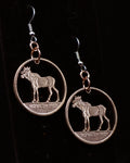 Norway - Cut Coin Earrings with Moose