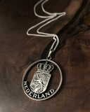 Netherlands - Silver Cut Coin Pendant with Coat of Arms