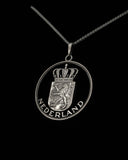Netherlands - Silver Cut Coin Pendant with Coat of Arms