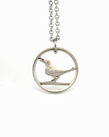 Croatia - Cut Coin Pendant with Nightingale