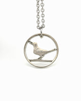 Croatia - Cut Coin Pendant with Nightingale
