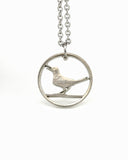 Croatia - Cut Coin Pendant with Nightingale