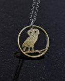 Greece - Owl Cut Coin Pendant (2 Drachmai)