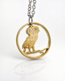 Greece - Owl Cut Coin Pendant (2 Drachmai)
