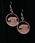 Ireland - Cut Coin Earrings with Pigs