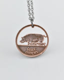 Ireland - Cut Coin Pendant with Pigs