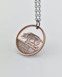Ireland - Cut Coin Pendant with Pigs