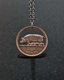 Ireland - Cut Coin Pendant with Pigs