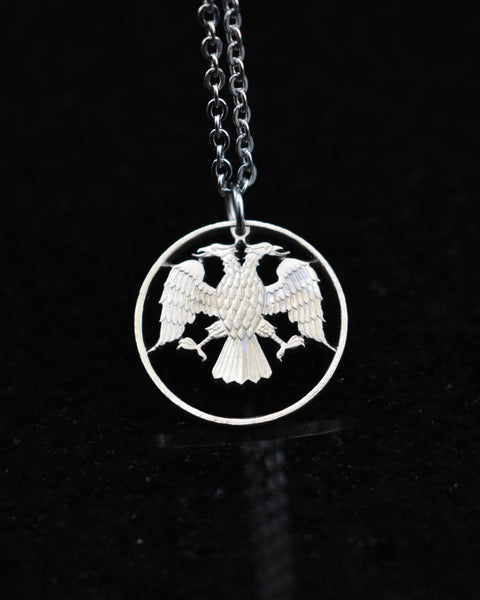 Russia - Cut Coin Pendant with Double Headed Eagle