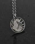Singapore - Cut Coin Pendant with Seahorse