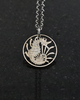 Singapore - Cut Coin Pendant with Seahorse