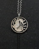 Singapore - Cut Coin Pendant with Seahorse