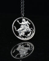 Greece - Cut Coin Pendant with Selene