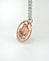 Cyprus - Cut Coin Pendant with Ancient Ship