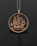 Great Britain - Ship Cut Coin Pendant