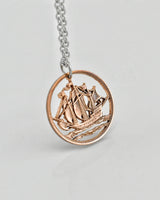 Great Britain - Ship Cut Coin Pendant