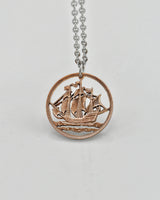 Great Britain - Ship Cut Coin Pendant