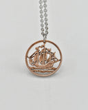 Great Britain - Ship Cut Coin Pendant