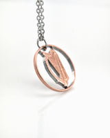 Ireland - Cut Coin Pendant with Harp (2 Pence)