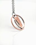 Ireland - Cut Coin Pendant with Harp (2 Pence)