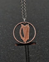 Ireland - Cut Coin Pendant with Harp (2 Pence)