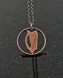 Ireland - Cut Coin Pendant with Harp (2 Pence)