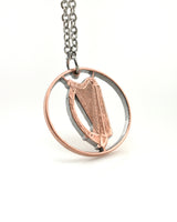 Ireland - Cut Coin Pendant with Harp (2 Pence)