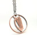 Ireland - Cut Coin Pendant with Harp (2 Pence)