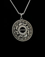 Sri Lanka - Silver Cut Coin Pendant with Mandala