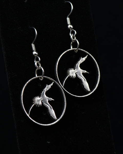 Bermuda - Cut Coin Earrings with Tropicbird