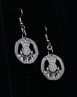 U.K. - Cut Coin Earrings with Tudor Rose