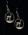 Peru - Cut Coin Earrings with Vicuna