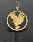 Chile - Cut Coin Pendant with Flying Andean Condor (10 Centesimos)