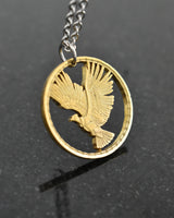 Chile - Cut Coin Pendant with Flying Andean Condor (10 Centesimos)